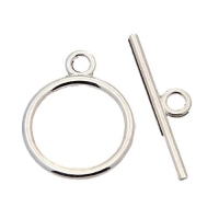 Toggle Clasp Round 15x2mm 20 Sets Silver Tone