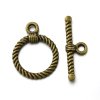 Toggle Clasp Round 22x17mm 10 Sets Antique Bronze
