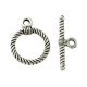 Toggle Clasps T-Bar & Ring Clasps Antique Silver, 10 Sets