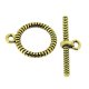 Toggle Clasps Round Antique Gold Tone 16mm, 20 Sets