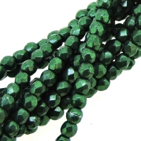 Fire Polished Faceted 2mm Round Beads 50pcs - CT SM Mrtni Olive
