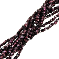 Fire Polished Faceted 2mm Round Beads 50pcs - Mirror Cranberry