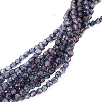 Fire Polished Faceted 2mm Round Beads 50pcs - LS Denim Blue