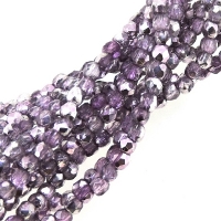 Fire Polished Faceted 2mm Round Beads 50pcs - Mirror Orchid
