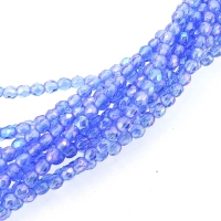 Fire Polished Faceted 2mm Round Beads 50pcs - LS Iris Sapphire