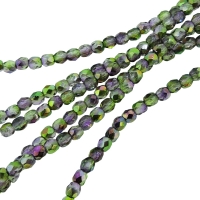 Fire Polished Faceted 3mm Round Beads 50pcs - Crstl Magic Orchid