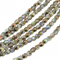 Fire Polished Faceted 3mm Round Beads 50pcs - Crstl Copper RB