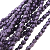 Fire Polished Faceted 3mm Round Beads 50pcs - CT SM Tawny Port
