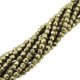 Fire Polished Faceted 3mm Round Beads 50pcs - Sueded Gld Cloud