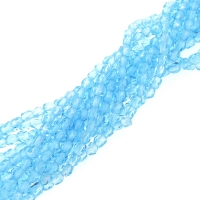 Fire Polished Faceted 3mm Round Beads 50pcs - Aquamarine