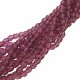 Fire Polished Faceted 3mm Round Beads 50pcs - Fuchsia