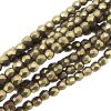 Fire Polished Faceted 3mm Round Beads 50pcs - CT SM Mtlc Hazelnt