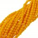 Fire Polished Faceted 3mm Round Beads 50pcs - Opq Sunflower Yllw