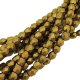 Fire Polished Faceted 3mm Round Beads 50pcs - Mat Mtlc Goldenrod