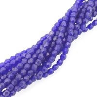 Fire Polished Faceted 3mm Round Beads 50pcs - SD Gld Cobalt