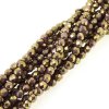 Fire Polished Faceted 3mm Round Beads 50pcs - LS OP Gld/Smky Tpz