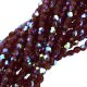 Fire Polished Faceted 3mm Round Beads 50pcs - Ruby AB
