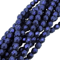 Fire Polished Faceted 4mm Round Beads 100pcs - SM Deep Violet