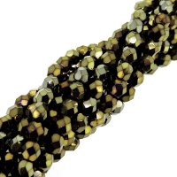 Fire Polished Faceted 4mm Round Beads 100pcs - Brown Iris