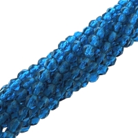 Fire Polished Faceted 4mm Round Beads 100pcs - Capri Blue