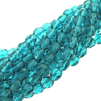 Fire Polished Faceted 4mm Round Beads 100pcs - Teal