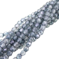 Fire Polished Faceted 3mm Round Beads 50pcs - LS Stone Blue
