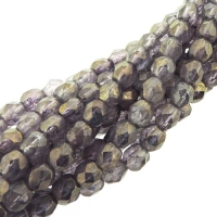 Fire Polished Faceted 4mm Round Beads 100pcs - LS Amethyst