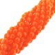Fire Polished Faceted 4mm Round Beads 100pcs - Opaque Orange