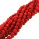 Fire Polished Faceted 4mm Round Beads 100pcs - Opaque Red