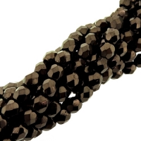 Fire Polished Faceted 4mm Round Beads 100pcs - Chocolate Bronze