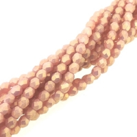 Fire Polished Faceted 4mm Round Beads 100pcs - Sueded Gld Mky Pk