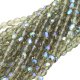 Fire Polished Faceted 4mm Round Beads 100pcs - Smoke Gray AB