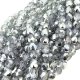 Fire Polished Faceted 6mm Round Beads 6"str - Silver 1/2 Coat