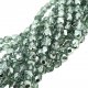 Fire Polished Faceted 6mm Round Beads 6" str - Lt Ocean Green