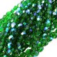 Fire Polished Faceted 6mm Round Beads 6"str - Green Emerald AB
