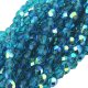 Fire Polished Faceted 6mm Round Beads 6"str - Teal AB