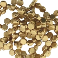 Czech Glass Honeycomb Beads 2-Hole 6mm 30 Pcs Crtl Pale Gold