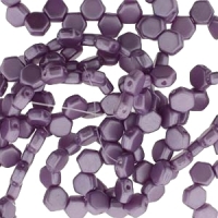 Czech Glass Honeycomb Beads 2-Hole 6mm 30 Pcs Pastel Lilac