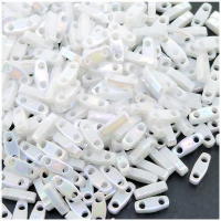 Miyuki Quarter Tila Beads 2-Hole 5x1.5mm Pearl White Opq 7.2GM