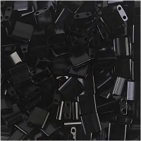 Miyuki Tila Beads 5mm 2-hole Square Opaque Black 7.2GM