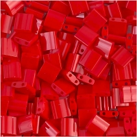Miyuki Tila Beads 5mm 2-hole Square Opaque Red 7.2GM