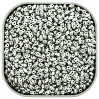 Czech MiniDuo Two-hole Beads 4x2mm Crystal Full Labrador 8g