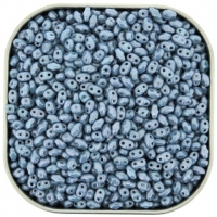 Czech MiniDuo Two-hole Beads 4x2mm Chalk Blue Luster 8GM