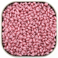 Czech MiniDuo Two-hole Beads 4x2mm Pastel Pink 8GM