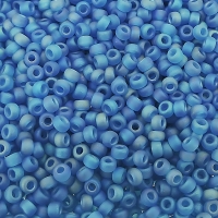 Miyuki Round Seed Beads Size 11/0 Matte TR Capri Blue AB 23.5GM