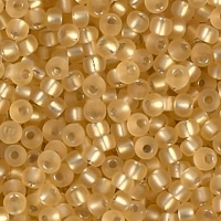 Miyuki Round Seed Beads Size 11/0 Semi-Matte Silver Lined Gold 2