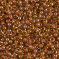 Miyuki Round Seed Beads Size 11/0 Salmon Lined Peridot Luster