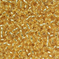 Miyuki Round Seed Beads Size 11/0 Silver Lined Gold 24GM