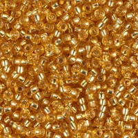 Miyuki Round Seed Beads Size 11/0 Silver Lined Dark Gold 23GM
