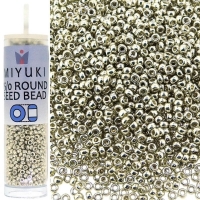 Miyuki Round Seed Beads 15/0 DURACOAT Galvanized Silver 8.2GM